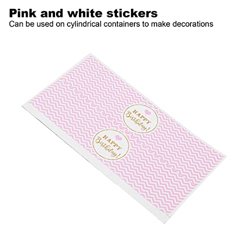 5 stuks Gelukkige verjaardag Waterfles Labels, 8.7 x 4.7 Inch Roze Wit Zelfklevend Waterfles Labels Decoratie voor verjaardagsfeest Bruiloft 3