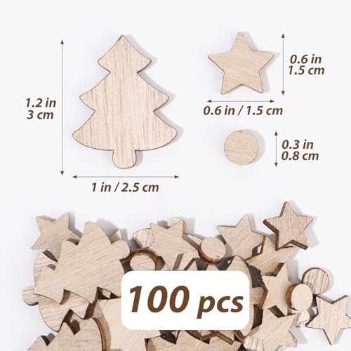 100st Kerstmis Houten Confetti Kerstboom Tafel Confetti Xmas Star Tafel Decoratie voor Vakantie Xmas Wedding Winter Party