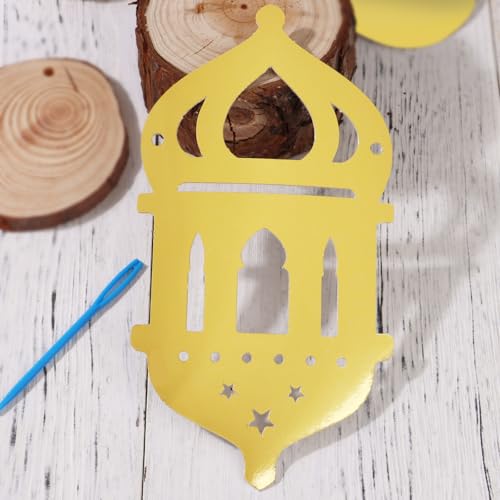 Ramadan Kareem Banner Lettering Hoşgedin Ramazan Glitter Gouden Papier Decoratie Ramadan Kareem Eid Mubarak Home Accessoires Outdoor 4