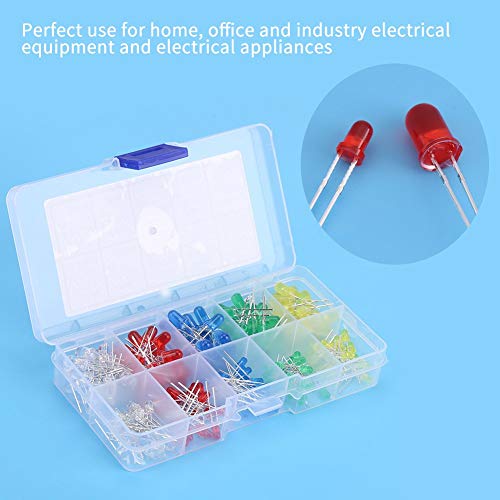 200Stuks 3mm 5mm Mini 5 Kleuren Lichte bollen LED Bollen Diverse rood geel wit Groen Blauw Ronde 2 Pin Diffused LED Luminous Diodes Kit Set met Labeled Plastic Opbergdoos 3