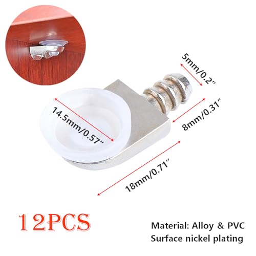 12 stuks Plank Ondersteuning Pegs, Glazen Plank Bracket Pegs Ondersteunt, Plank Pins met Zuigbeker, Plank Pins Pins voor Keuken Meubilair Boekenplanken