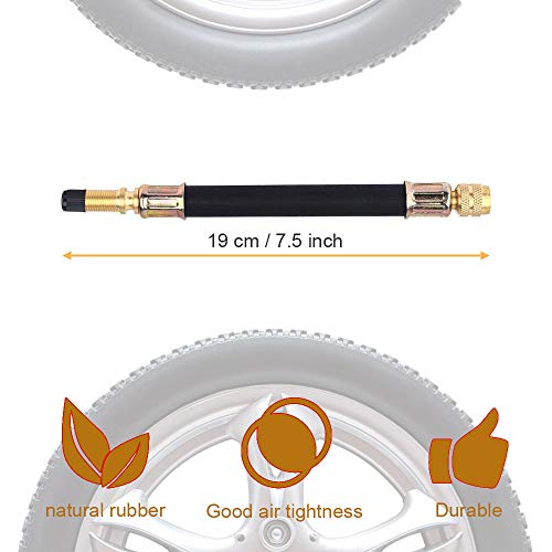 Pak van 4 ventielen uitbreiding met caps 190 mm Rubber uitbreiding adapter Set Tyre Valve uitbreiding ventielen uitbreiding connector voor universele auto's, vrachtwagens, motorfietsen
