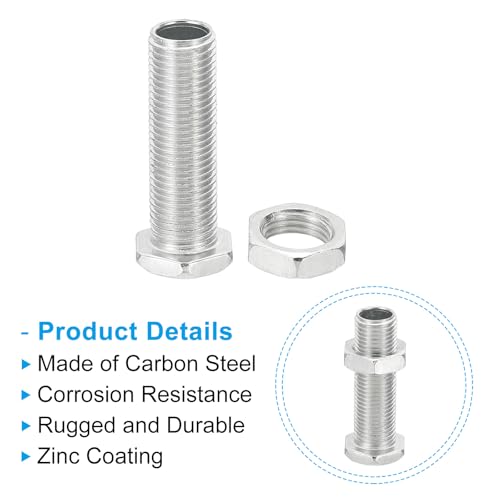 M10 x 35mm Hex Socket Schroeven en Noten, 10 st Fijne draad Holle Schroeven Assortiment Hex Schroef door Hole Bolts Chandelier bevestigende elementen 3