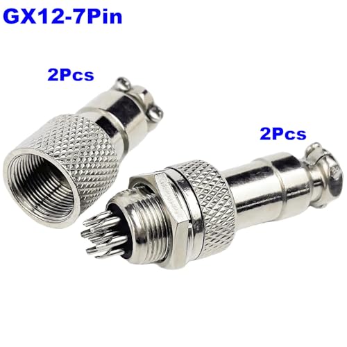 2st GX12 7Pin Aviation Socket, Lasing, 12mm Metalen panelen Mannelijke vrouw trekken op plug (GX12 7pin) 3
