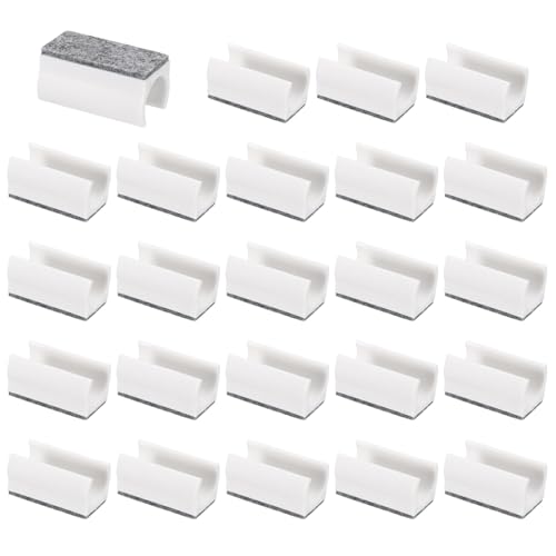 19mm rechthoek Stoel Beenhoes met vilten pad, 24st Schuif glad, Geen krabben, Geen lawaai Meubels Benen, Hardhout Beschermers Tips, Vloer glides Tube Caps voor Office Home, Wit