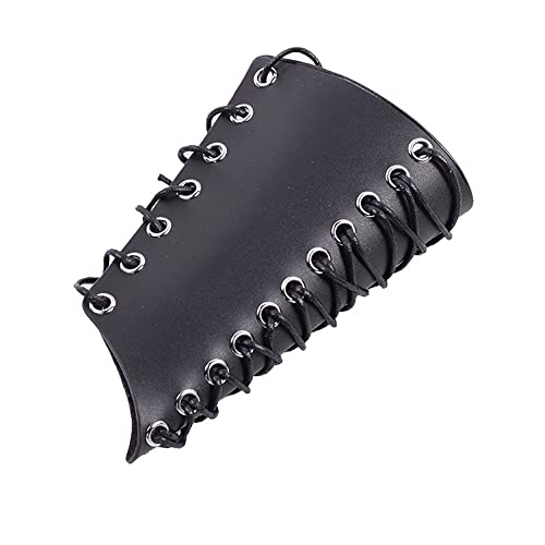 Lederen Boogschieten Armguard Armguard Bracer, Boogschieten Armbeschermer Protectio jacht schieten Lace-up Lederen Armguard voor Compound Recurve Bow Black 3