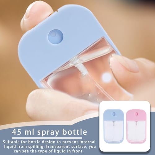 Spray Flessen, Klein, Verpakking van 2, 45 ml, Mini Spray Bottle, Hand Sanitizer Spray voor het oplossen en dragen van parfum, Cosmetics, Body Care, Herbruikbaar, Blauw, Roze 4