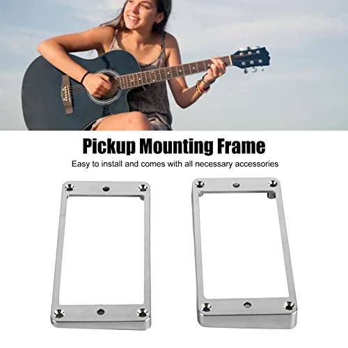 2 stuks Pickup Montage Ring Bridge Neck Pickups Cover Frame Vervanging Metaal Dubbel Coil Pickup Assembly Cover Frame