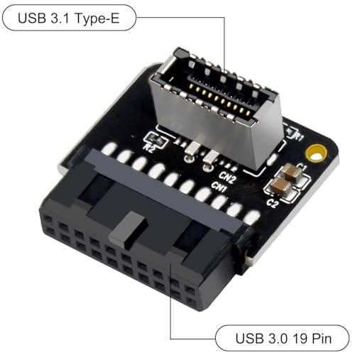 Moederbord USB 3.0 Voorkant 19Pin tot 3.1 Type-C Front Panel Header Type-E Adapter 19 tot 20 Pin Uitbreidingskaart voor Moederbord