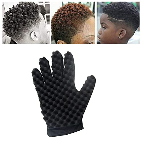Haar spons borstel, Afro haar krullende handschoenen, DIY mode krullen Coil Magic Tool Curl Wave Styling Tools, Hair Styling Tools voor mannen en vrouwen 4