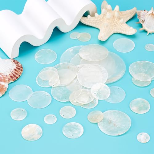 Natuurlijke Shell Charms Flat Ronde Moeder van Parel Shell Charms Natuurlijke Seashell Hangers Coin Charms voor sieraden maken DIY Craft Home Decor 4