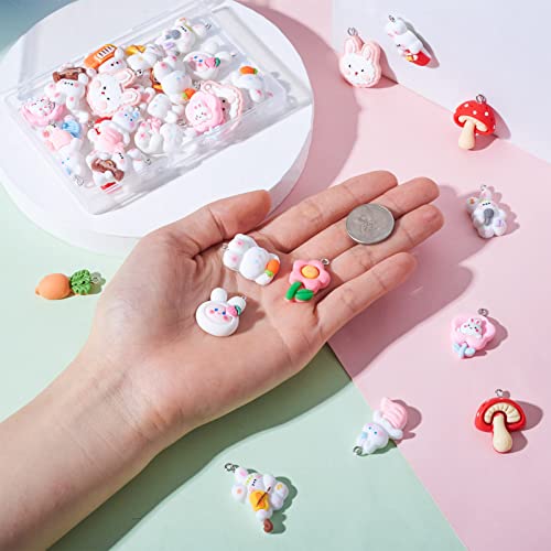 Hars Charms Imitatie Cupcake Dessert Hangers voor sieraden maken 5