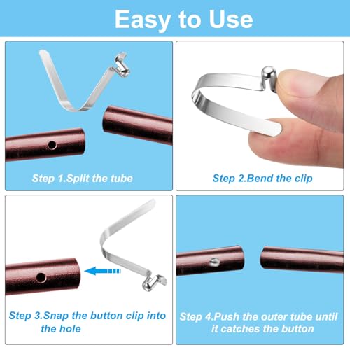 8 x 5,5 mm Kayak Paddle Clips, 10 stuks Staal Tent Polen Clips, V-Shaped Single Pin Push Knop Spring Clips voor het bevestigen van buizen en bars op Camping en Tent 4