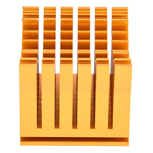 Aluminium Heat Sink Cooler 43 x 40 x 36 mm Koelmodule met verstelbare Siliconen Knoopset Heatsink, Aluminium Housing Cooler voor Circuit Board, Goud 5