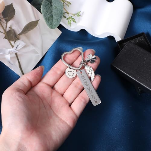 Hartvorm Key Chain Esthetic met Gift Box Key Chain Auto Cadeau Gegraveerd Font Bescherming Hoeveelheid, Gepersonaliseerde Gifts voor de Rijbewijs, Verjaardag, Kerstmis 5