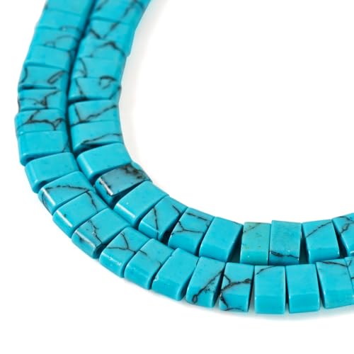 1 Strand Turquoise Tila kralen Natural Gemstone 2 Hole Square zaad kralen drager kralen voor meerdere onderdelen armband ketting ambachten sieraden maken, 150 st