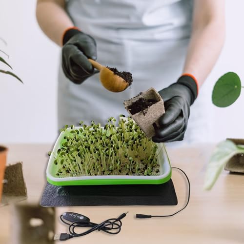 Zaaien Warmte Mat Consistente Temperatuurregeling Snelle en gelijkmatige Verwarming Wortel Verwarming voor binnentuinen met 3 snelheid Temperatuuraanpassing PU Leder (1522) 3