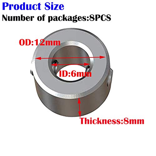 Depth limiter boorring positioner (ID: 6 mm, 8 stuks), met hekmoersleutel voor boren, houtbewerking