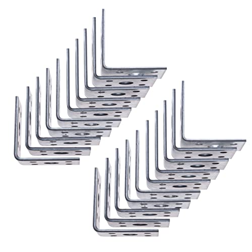 Hoek Brace Brace 90 Hoek Robuuste stalen connector L-vorm Bracket Fastener 50x50x35x2mm Zink Afgewerkt voor houten kasten Meubilair Brace Shelf Supporter (Pack van 20) 5
