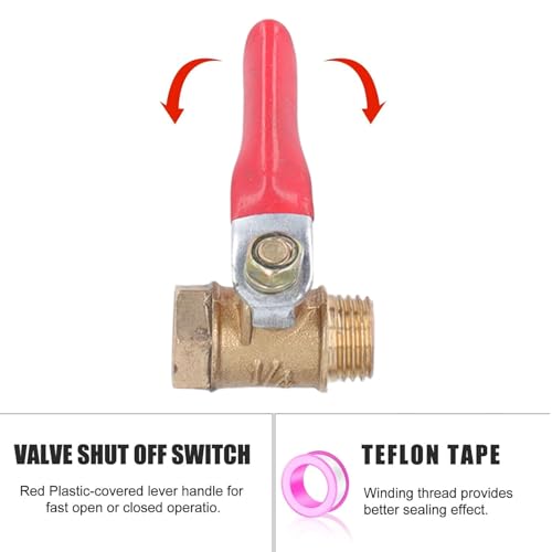 Luchtcompressor drukregelaar set Pneumatische gereedschapsregelaar met 4-Way Valve drukmeter 0-180 PSI Europese stijl (1/4 Inch Ball Valve)