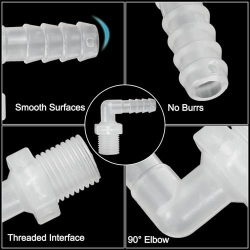 1/4" G x 1/4" Slang Barb Fitting L Elbow Fittings, 20st Plastic Barbed Wire Pipe Connector Joint Splicer Mender Adapter Unie voor gas brandstof vloeibare lucht 3