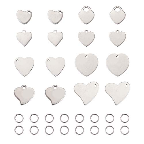 304 roestvrij staal hart blanco stepelen tag hangers etsen graven tags charme voor sieraden ambachten maken huisdier hond naam ID tags