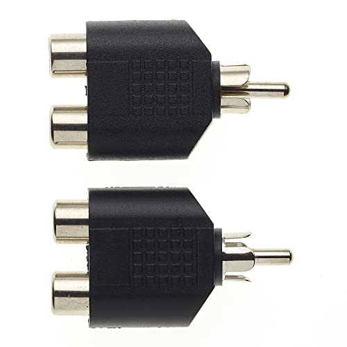 RCA Plug Phono Splitter Joiner Adapter 2 x RCA Sockets, Pack of 2 4