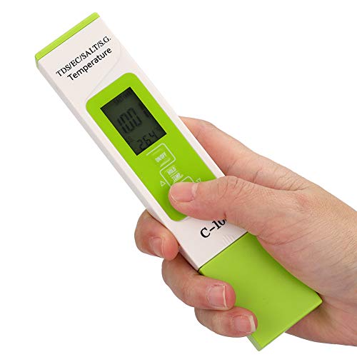 Waterkwaliteitstest, C 100 5-in-1 Salinity TDS EC Zeewatertester Multifunctionele Waterkwaliteitstester met achtergrondverlichting 4