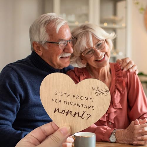 Kaart Aankondiging van zwangerschap aan grootouders Wenskaart van hout Verrassing Zwangerschap Grootouders met Idde envelop Cadeauplaat Word grootouders 4