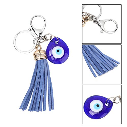 Turkse blauwe oog sleutelhanger Lucky Key, Turkse glazen amulet hanger Ring voor meisjes vrouwen sleutelhanger Decor Kerstcadeau 4