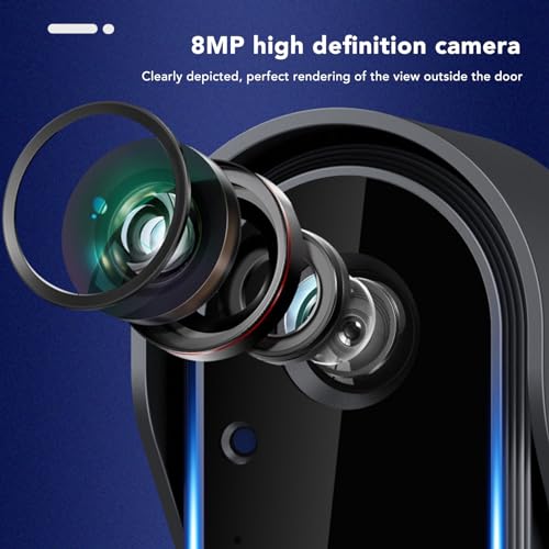 Yctze Draadloze nachtvideo-deurbel, 1080P 8MP 170° groothoek, tweerichtingsgesprek IP66 waterzicht met 4,3 inch scherm video deurbel intercomsysteem