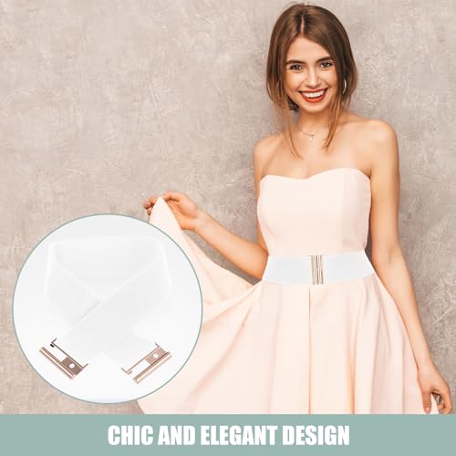 Brede elastische band voor vrouwen, stretch taille band dames jurk gesp riem vintage cinch riem verstelbare tailleband 5