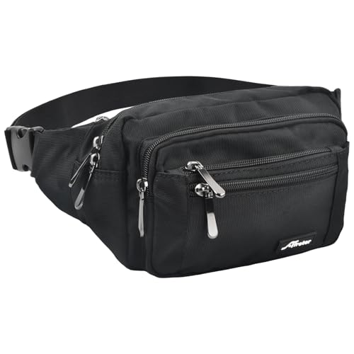 Mannen grote tas met regenbescherming Unisex Nylon met 5 aparte afdelingen Verstelbare riemtas voor reizen Wandelen Outdoor Black One Size Classic, Black, Classic