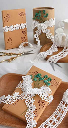 Vintage Decoratie Lace Ribbon 10m Katoenen Kant Trim Haak Lace Decoratieve Lint Stof Cadeaulint voor Naaien Ambachten Bruiloft Kerstmis Beige 4cm 3