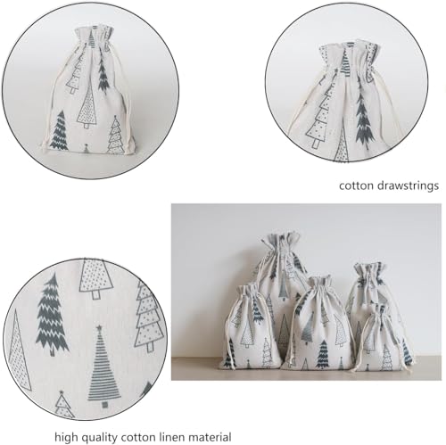 25 stuks jute zakjes, 15 x 20 cm, katoenen zakjes met trekkoord, adventskalender om te vullen, groot, vulbare cadeauzakjes en zakjes voor Kerstmis (15 x 20 cm) 3