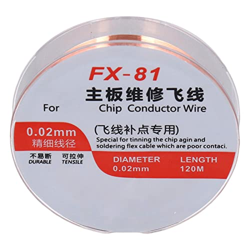 Geëmailleerd draad, hoge elektrische geleidbaarheid Geïsoleerde rekbare koperen wire Niet onderbreken 5 stuks voor flexibele kabels (FX 81 0,02mm Dia)