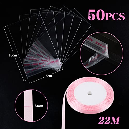 50 Meisjes Doopzakken Roze 50 Stuks Hanger Doop Feet Pram Candy Boxes 50 Stukjes Palstic Tassen Cadeau Decoratie Doopfeest Meisjes 3