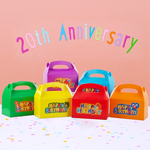 Verpakking van 24 geschenkdozen 16 x 9 x 8,5 cm geschenkdozen kleurrijke draagbare papieren dozen met 24 stuks Gelukkige verjaardag stickers, geschenkdozen voor verjaardagen, geschenkverpakking, snoepdozen, enz. 3