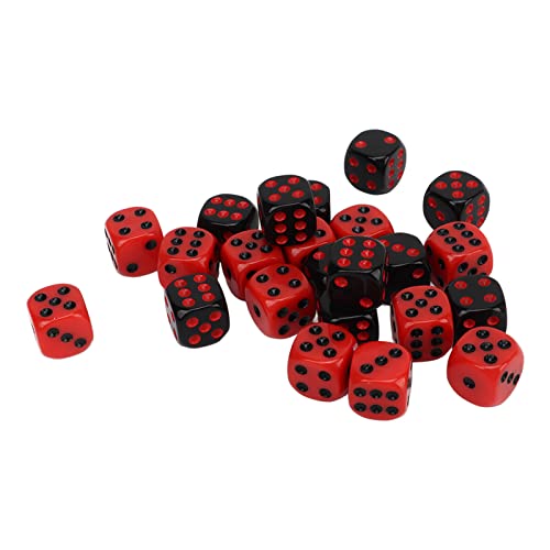Dice, Six Sided Tafelspel Dice Set voor Party Bars Club 48st 6 Dices Zwart en rood Plastic Waterdicht 3