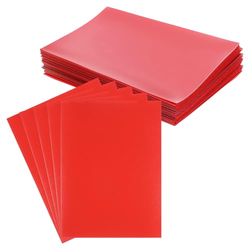 Soft Clear Card Cases Kaarthouders 9x6,5cm, 50Stuks Matte Trading Card Beschermers voor Standaard Verzamelbare Baseball Game, Trading Card, Rood