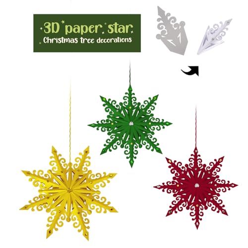 2 stuks Kerstmis snijden Dies 3D Sneeuwvlok papier knippen Stencils Xmas Metal Die knipt voor DIY Scrapbooking Album Decoratief Kerstboom Decor Embossing Dies Card Making 3