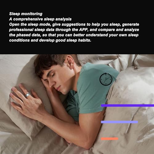 Smart Health Ring, Smart Ring Health Tracker BT 5.1 NFC Slaaplichaam Temperatuurbewaking Pedometer IP68, Slaapkwaliteit Tracker voor verjaardagsgeschenken (GOLD) 3