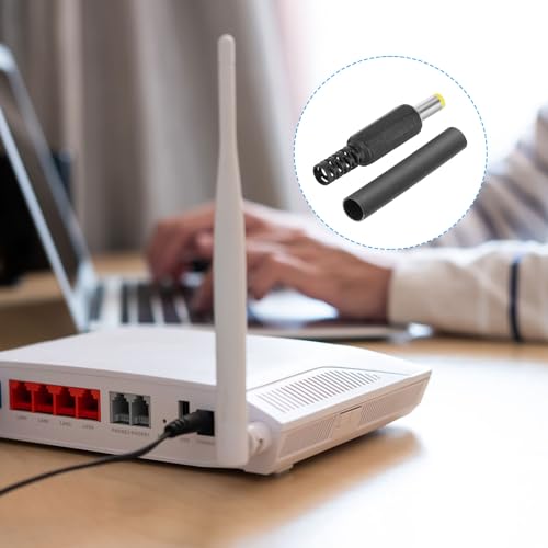 4,8 x 1,7 mm gelijkstroom Man Plug voeding eindigt, 4-Pack DIY DC Barrel Connector Vervanging met Heat Shrink Tube, Geel 5