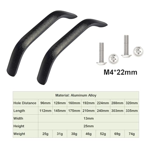 Arch Handle, Cabinet Handle voor Cupboards of Keukendeuren, Gat Center: 224 mm, Verpakking van 2 5