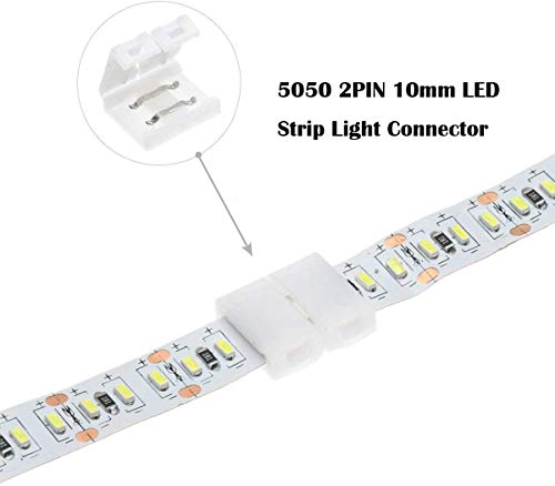 5050 2 Polen 10mm LED Strip Light Connection Kit Inclusief 10 LED Strip Light Terminal Pigtail, 10 Jumper Connectors, 10L Shaped Connectors, 2DC Connectors, 2Plugless Plug Connectors 4