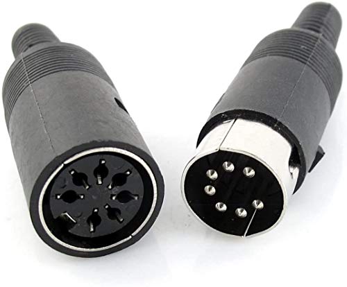 Verpakking van 10 7 Pin DIN-plug/busaudioadapter/omvormer voor luidspreker, zwart 3