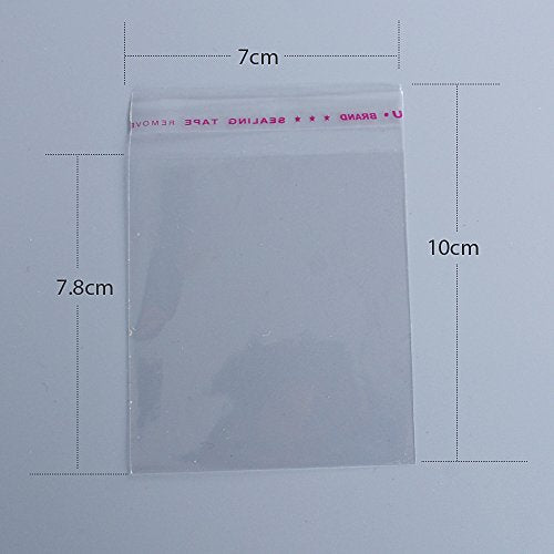 AONER 7 x 10 cm, 200 stuks transparante plastic zakken met plakstrips voor gasten geschenken en sieraden 4