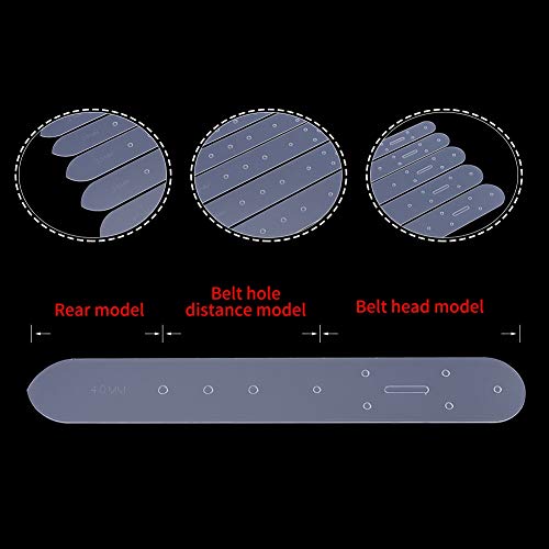 5Stuks Belt Gaten Template Acryl Template Lederen Karft Belt Punching Template DIY Set, 25/30/35/38/40mm