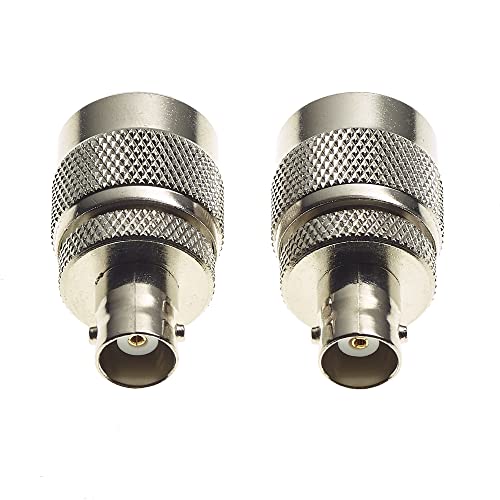 BNC Socket to N Type Plug Adapter, BNC Vrouw naar N Type Mannelijke Adapter - Coax Coupling voor Antenna, WiFi, Router, Radios, Coaxiale Mannelijke Vrouwelijke Connector - Pak van 2