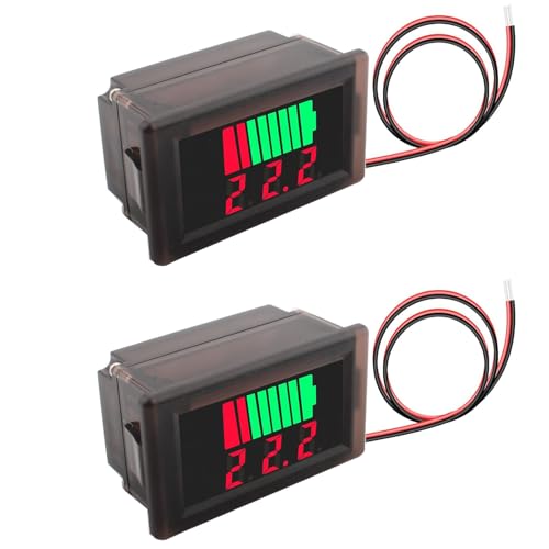 2 st. Auto Marine Motorcycle LED Digitale Voltmeter Spanningsmeter Batterijindicator 12V-60V (rood)